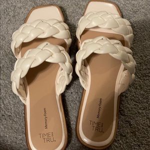 Off-white time & tru braided sandals, size 8, worn once